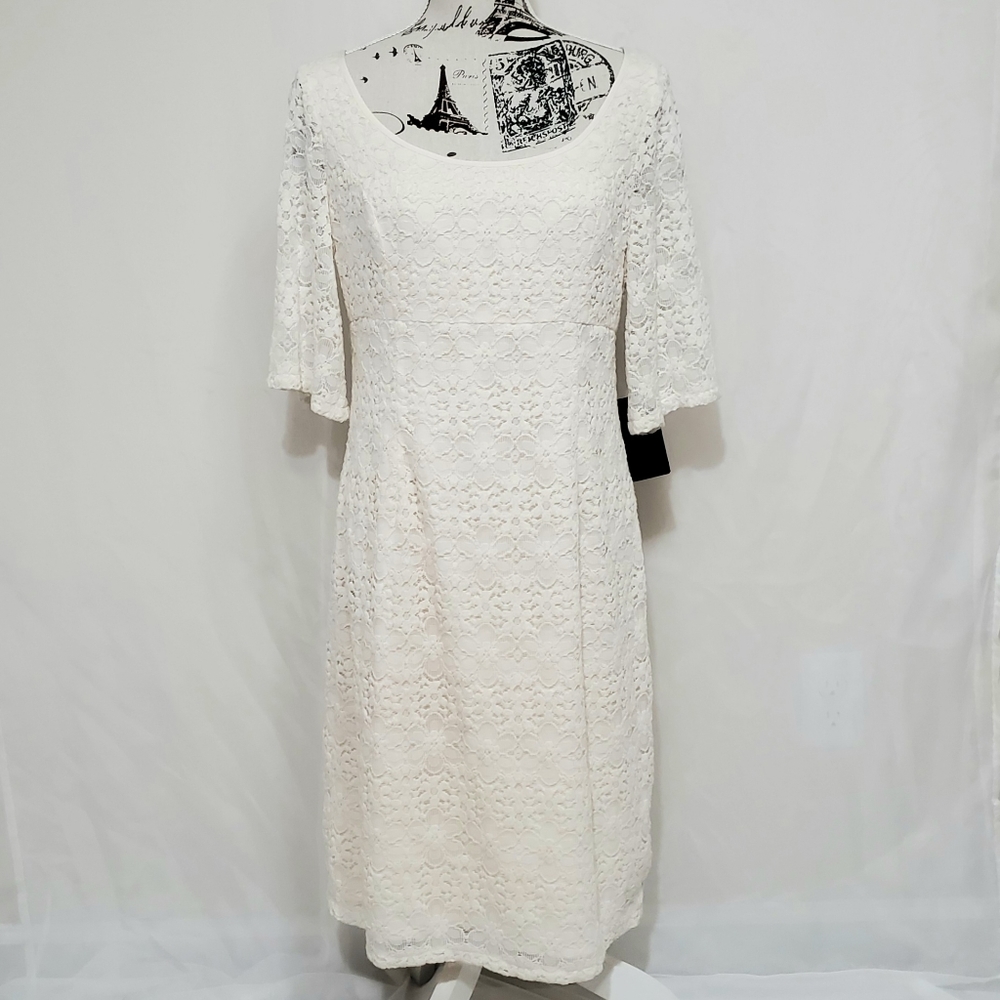 New cream Floral Lace Dress bridal wedding shower